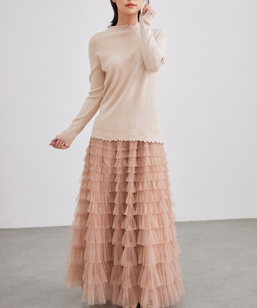 Lace Ladies(レースレディース)の「オフネック メロウ リボン ビジュー ニット トップス(ニット/セーター・レディース・ブラック/アイボリー/チャコールグレー/ベージュ・FREE)」の16枚目の写真