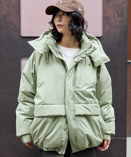 セール】<撥水/防風> 2WAYファンクショナルビッグシルエット フード