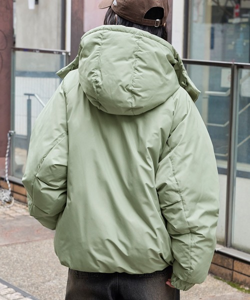 BARK MANHATTAN(バークマンハッタン)の「【BARK MANHATTAN】<撥水/防風> 2WAYファンクショナルビッグシルエット フード着脱 パディング中綿ジャケット(ダウンジャケット/コート・メンズ・ブラック/アイボリー/チャコール/ライトカーキ・L/M)」の11枚目の写真