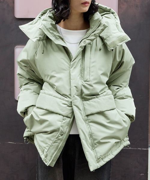 BARK MANHATTAN(バークマンハッタン)の「【BARK MANHATTAN】<撥水/防風> 2WAYファンクショナルビッグシルエット フード着脱 パディング中綿ジャケット(ダウンジャケット/コート・メンズ・ブラック/アイボリー/チャコール/ライトカーキ・L/M)」の7枚目の写真