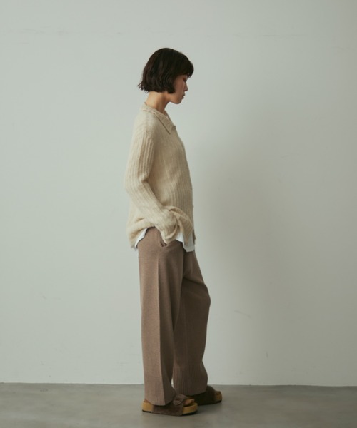 full/fill.（フルフィル）の「line sheer knit shirt / ラインシアーニットシャツ（ニット/セーター・レディース・ブラウン/ベージュ・FREE）」の7枚目の写真
