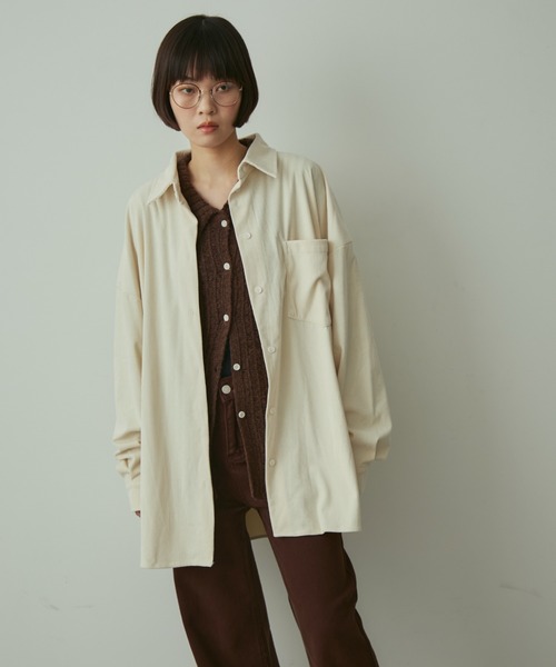 full/fill.（フルフィル）の「line sheer knit shirt / ラインシアーニットシャツ（ニット/セーター・レディース・ブラウン/ベージュ・FREE）」の16枚目の写真