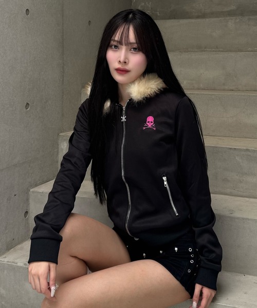pinkie skull fur zip（パーカー）｜ZIPPER CLUB（ZIPPER CLUB