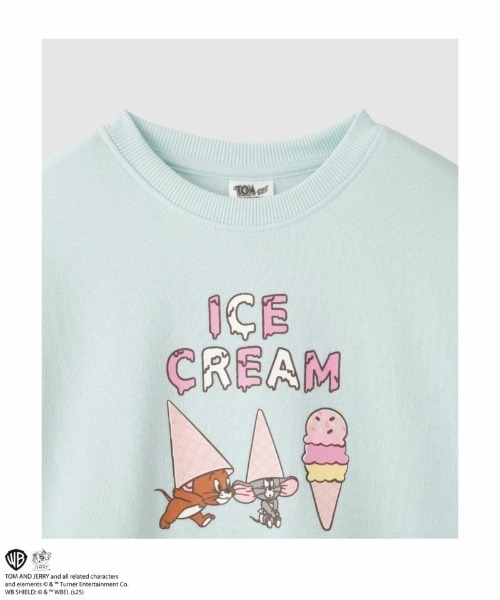 Tom＆Jerry（トムアンドジェリー）の「TOM&JERRY ガールズ 起毛トレーナー（スウェット・キッズ・ミント・160/150/140/130/120/110）」の3枚目の写真