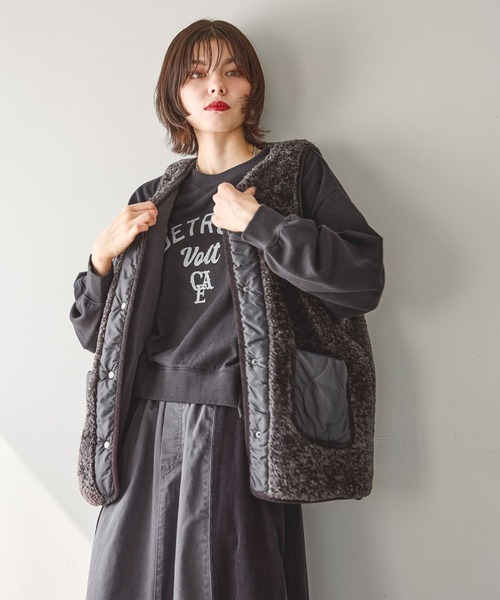 niko and...(ニコアンド)の「サンドブラスト風リメイクプルオーバー(スウェット・レディース・レッド/チャコール/アイボリー・MEDIUM/LARGE)」の8枚目の写真