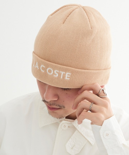 LACOSTE(ラコステ)の「【LACOSTE】ラコステ LACOSTE EMB KNIT ニット帽 コットンニット L1409 CBS(ニットキャップ/ビーニー・メンズ・ブラック/グレー/ベージュ/ホワイト/グリーン・FREE)」の4枚目の写真