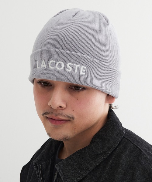 LACOSTE(ラコステ)の「【LACOSTE】ラコステ LACOSTE EMB KNIT ニット帽 コットンニット L1409 CBS(ニットキャップ/ビーニー・メンズ・ブラック/グレー/ベージュ/ホワイト/グリーン・FREE)」の3枚目の写真