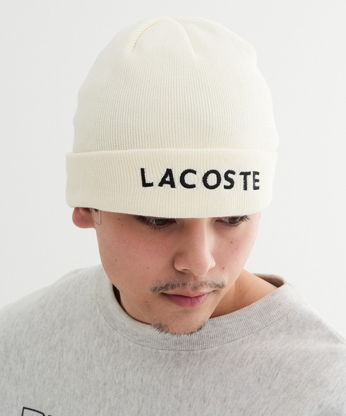 LACOSTE(ラコステ)の「【LACOSTE】ラコステ LACOSTE EMB KNIT ニット帽 コットンニット L1409 CBS(ニットキャップ/ビーニー・メンズ・ブラック/グレー/ベージュ/ホワイト/グリーン・FREE)」の12枚目の写真