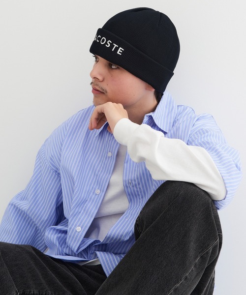 LACOSTE(ラコステ)の「【LACOSTE】ラコステ LACOSTE EMB KNIT ニット帽 コットンニット L1409 CBS(ニットキャップ/ビーニー・メンズ・ブラック/グレー/ベージュ/ホワイト/グリーン・FREE)」の9枚目の写真