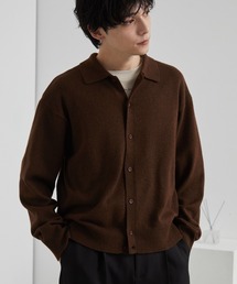 <マシンウォッシャブル> コンパクト ベーシック ニットシャツカーディガン