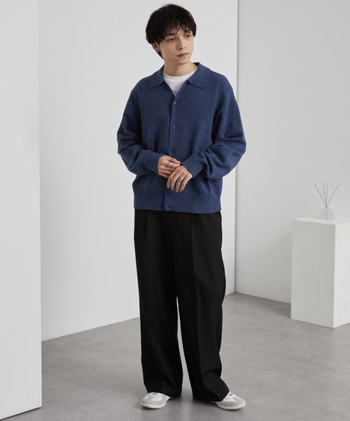 セール】<ウォッシャブル> コンパクト ベーシック ニットシャツ