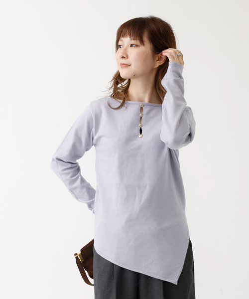 EMMA ROUGE VIF(エマルージュヴィフ)の「【一部店舗限定】センターシーム ボートネックニットプルオーバー(ニット/セーター・レディース・アイボリー/モカ/ラベンダー・フリー)」の21枚目の写真