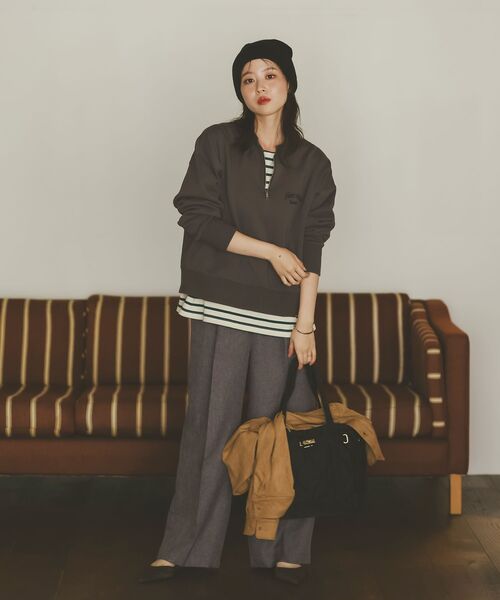 le.coeur blanc（ルクールブラン）の「ツイードライクイージーワイドパンツ（その他パンツ・レディース・グレー/ブラウン・38）」の7枚目の写真