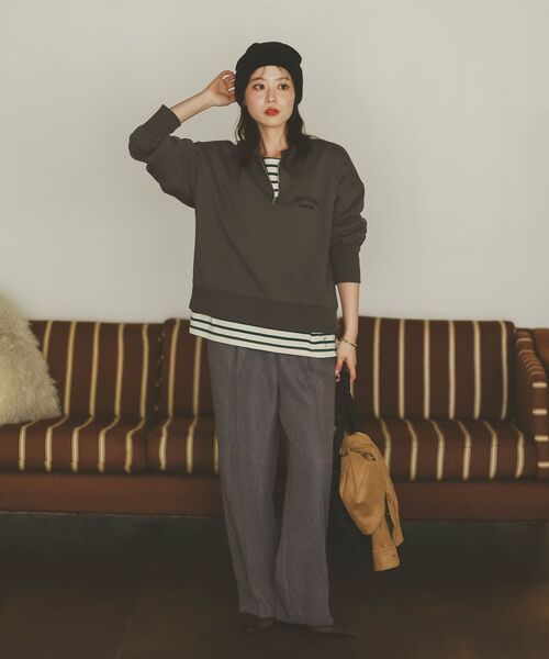 le.coeur blanc（ルクールブラン）の「ツイードライクイージーワイドパンツ（その他パンツ・レディース・グレー/ブラウン・38）」の8枚目の写真