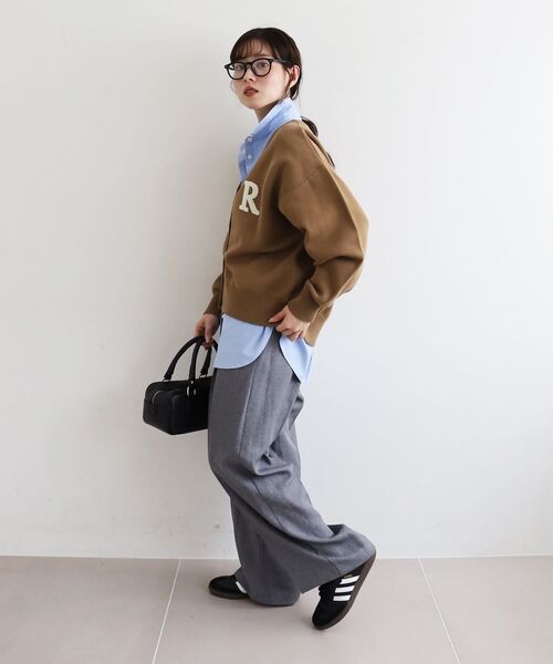 le.coeur blanc（ルクールブラン）の「ツイードライクイージーワイドパンツ（その他パンツ・レディース・グレー/ブラウン・38）」の13枚目の写真