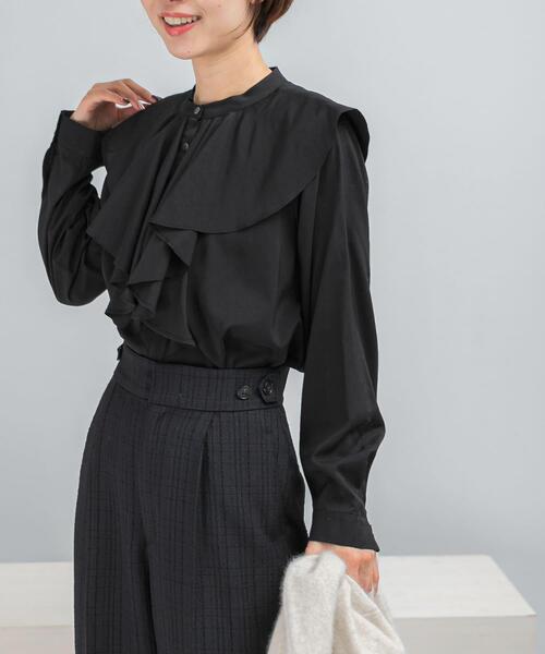 URBAN RESEARCH ROSSO WOMEN(アーバンリサーチ ロッソ)の「フリルカラーシャツブラウス(シャツ/ブラウス・レディース・イエロー/ホワイト/ブラック・FREE)」の5枚目の写真