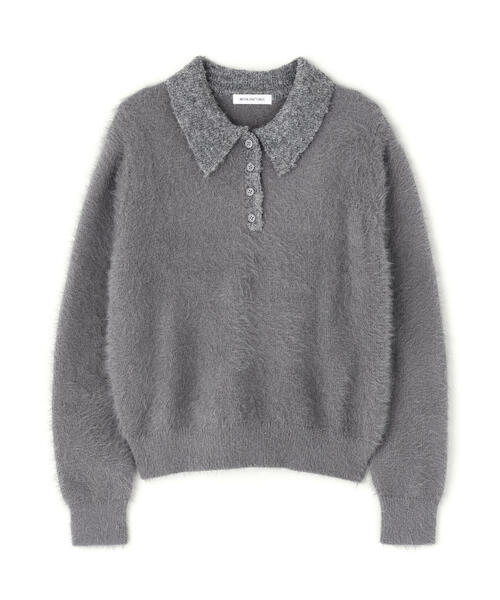 NATURAL BEAUTY BASIC(ナチュラルビューティーベーシック)の「◇シャギーポロニット(ニット/セーター・レディース・ブルー/グレー/オフホワイト・FREE)」の4枚目の写真