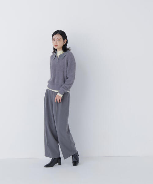 NATURAL BEAUTY BASIC(ナチュラルビューティーベーシック)の「◇シャギーポロニット(ニット/セーター・レディース・ブルー/グレー/オフホワイト・FREE)」の7枚目の写真