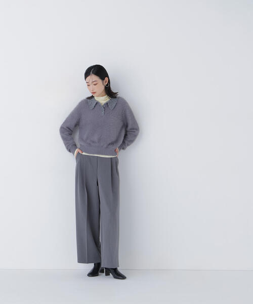 NATURAL BEAUTY BASIC(ナチュラルビューティーベーシック)の「◇シャギーポロニット(ニット/セーター・レディース・ブルー/グレー/オフホワイト・FREE)」の11枚目の写真