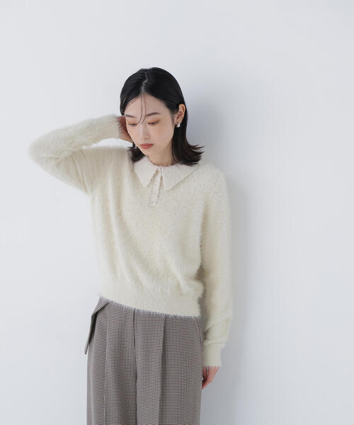 NATURAL BEAUTY BASIC(ナチュラルビューティーベーシック)の「◇シャギーポロニット(ニット/セーター・レディース・ブルー/グレー/オフホワイト・FREE)」の17枚目の写真