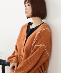 fort point | 【C-FORT POINT/フォートポイント】ブランケットステッチ Vネックロングカーディガン(カーディガン/ボレロ)