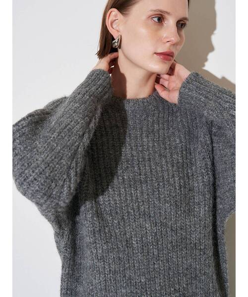 ELENDEEK（エレンディーク）の「ブラッシュヤーンニットドッキングワンピース（ワンピース・レディース・ブラック/グレー/オフホワイト・01/02）」の8枚目の写真