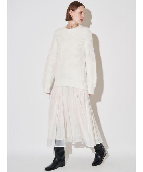 ブラッシュヤーンニットドッキングワンピース（ワンピース）｜ELENDEEK