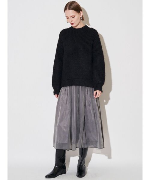 ELENDEEK（エレンディーク）の「ブラッシュヤーンニットドッキングワンピース（ワンピース・レディース・ブラック/グレー/オフホワイト・01/02）」の18枚目の写真