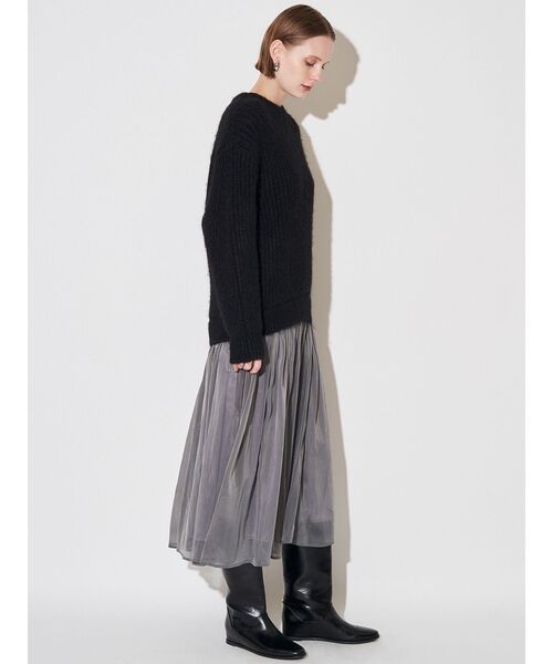 ELENDEEK（エレンディーク）の「ブラッシュヤーンニットドッキングワンピース（ワンピース・レディース・ブラック/グレー/オフホワイト・01/02）」の19枚目の写真