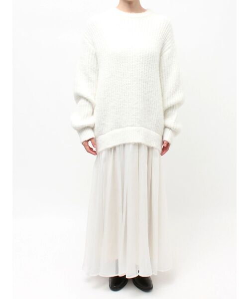 ブラッシュヤーンニットドッキングワンピース（ワンピース）｜ELENDEEK