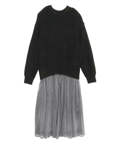 ブラッシュヤーンニットドッキングワンピース（ワンピース）｜ELENDEEK