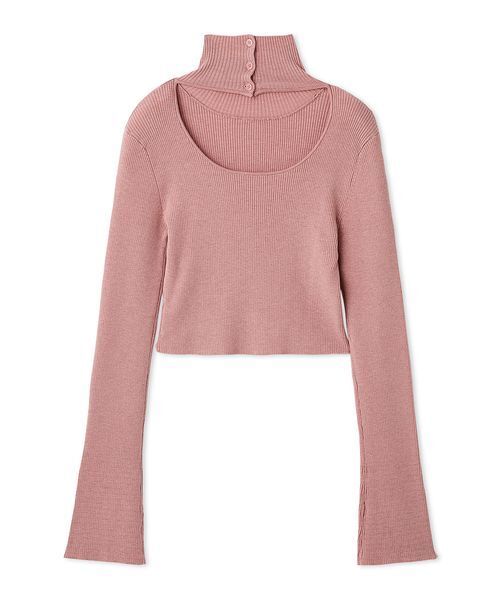 SNIDEL（スナイデル）の「2wayクロップドハイネックプルオーバー（ニット/セーター・レディース・アイボリー/ブラック/ブラウン/ピンク・F）」の4枚目の写真