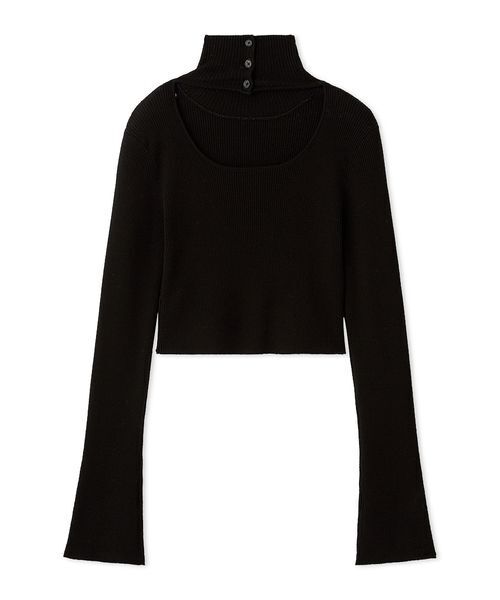 SNIDEL（スナイデル）の「2wayクロップドハイネックプルオーバー（ニット/セーター・レディース・アイボリー/ブラック/ブラウン/ピンク・F）」の5枚目の写真