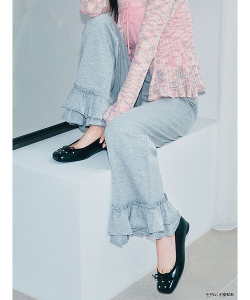 LILY BROWN（リリーブラウン）の「バリエーションフリルパンツ（その他パンツ・レディース・ブラック/オフホワイト/グレー・0/1）」の4枚目の写真