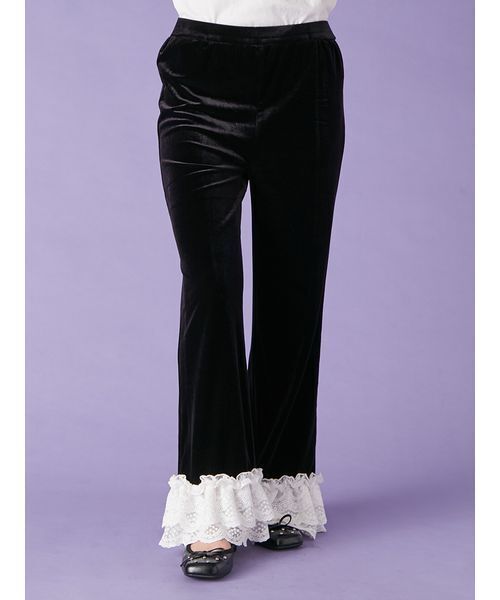 LILY BROWN（リリーブラウン）の「バリエーションフリルパンツ（その他パンツ・レディース・ブラック/オフホワイト/グレー・0/1）」の6枚目の写真