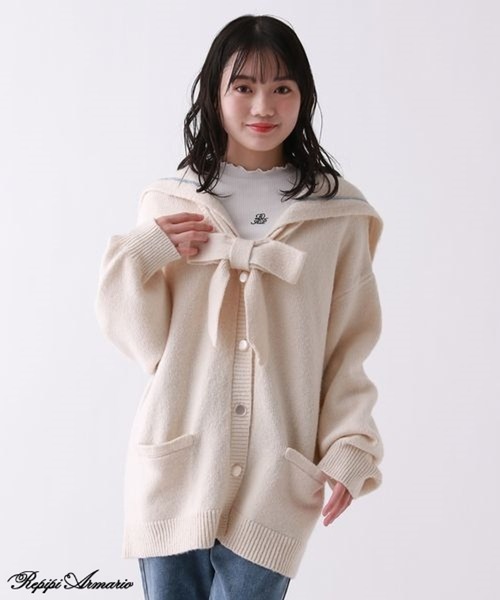 girly line】セーラーリボンカーディガン【2WAY】（ニット/セーター