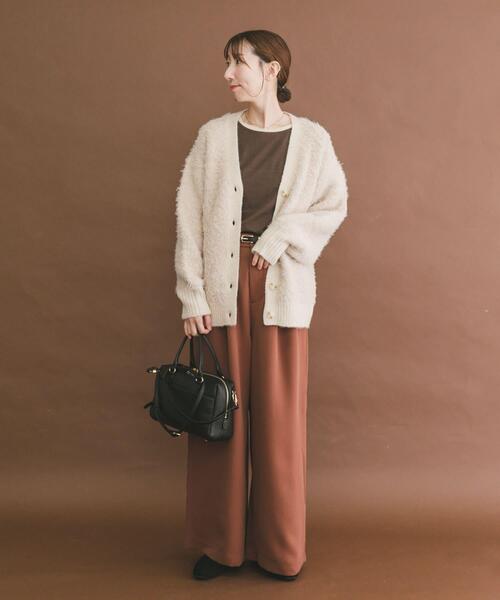 ITEMS URBANRESEARCH（アイテムズ アーバンリサーチ）の「シャギービッグカーディガン（カーディガン/ボレロ・レディース・ライトグレー/ブラウン/ベージュ・FREE）」の6枚目の写真