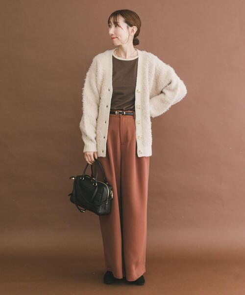 ITEMS URBANRESEARCH（アイテムズ アーバンリサーチ）の「シャギービッグカーディガン（カーディガン/ボレロ・レディース・ライトグレー/ブラウン/ベージュ・FREE）」の7枚目の写真