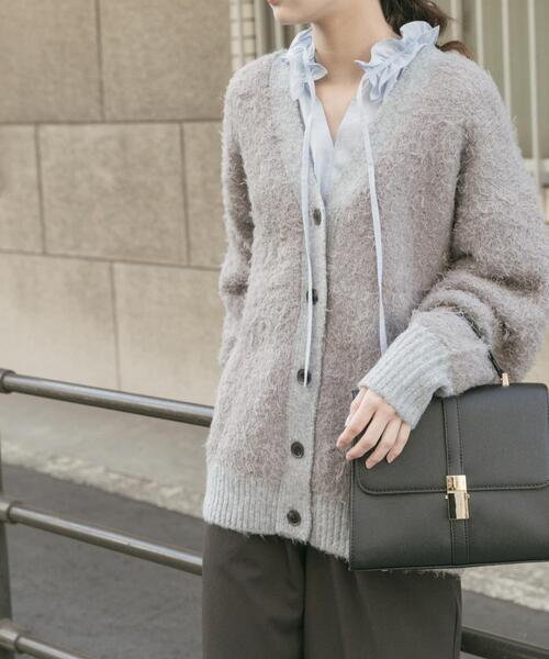 ITEMS URBANRESEARCH（アイテムズ アーバンリサーチ）の「シャギービッグカーディガン（カーディガン/ボレロ・レディース・ライトグレー/ブラウン/ベージュ・FREE）」の10枚目の写真
