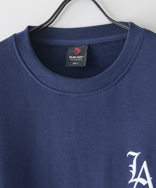 セール】【SAVIER：サビアー】LA ロゴ刺繍 ルーズスウェット