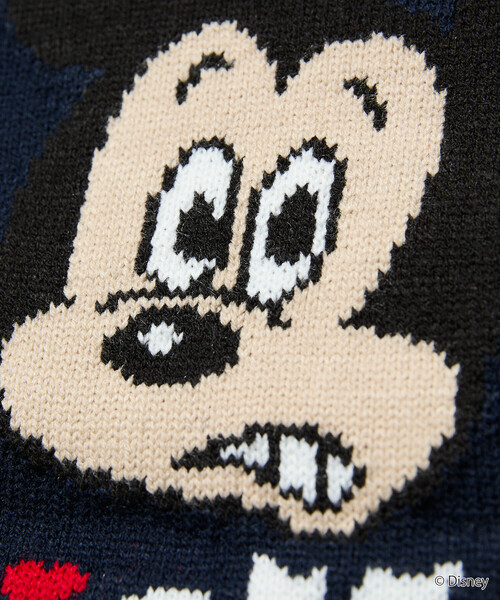 FREAK'S STORE（フリークスストア）の「限定展開 【Disney / ディズニー / ミッキーマウス】リラックスフィット ジャガード クルーネック ニット / MICKY FACE（ニット/セーター・メンズ・グレー/レッド/ネイビー/ブラック・SMALL/MEDIUM/LARGE）」の8枚目の写真
