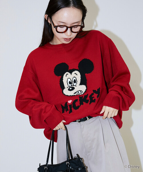 FREAK'S STORE（フリークスストア）の「限定展開 【Disney / ディズニー / ミッキーマウス】リラックスフィット ジャガード クルーネック ニット / MICKY FACE（ニット/セーター・メンズ・グレー/レッド/ネイビー/ブラック・SMALL/MEDIUM/LARGE）」の20枚目の写真