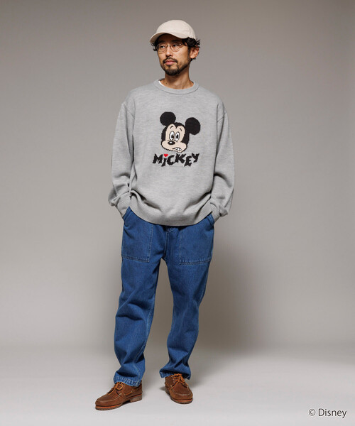 FREAK'S STORE（フリークスストア）の「限定展開 【Disney / ディズニー / ミッキーマウス】リラックスフィット ジャガード クルーネック ニット / MICKY FACE（ニット/セーター・メンズ・グレー/レッド/ネイビー/ブラック・SMALL/MEDIUM/LARGE）」の21枚目の写真