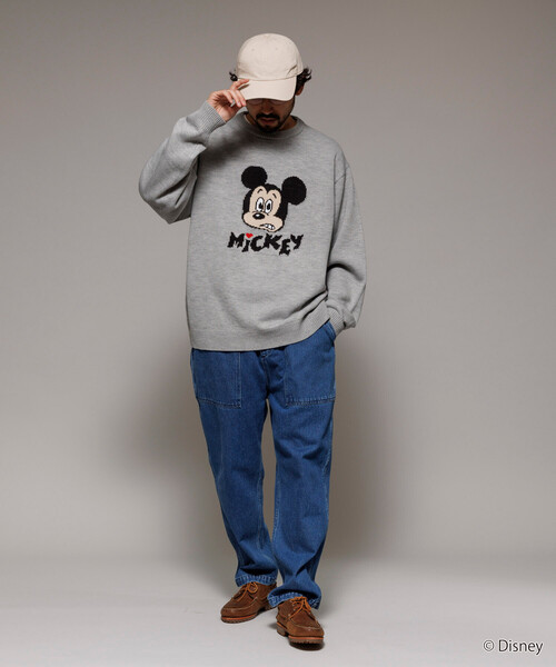 FREAK'S STORE（フリークスストア）の「限定展開 【Disney / ディズニー / ミッキーマウス】リラックスフィット ジャガード クルーネック ニット / MICKY FACE（ニット/セーター・メンズ・グレー/レッド/ネイビー/ブラック・SMALL/MEDIUM/LARGE）」の22枚目の写真