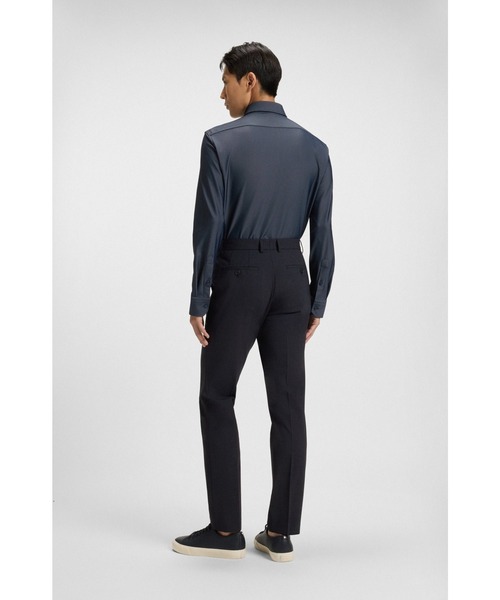 BOSS(ボス)の「スリムフィットパンツ マイクロパターン ストレッチクロス(その他パンツ・メンズ・グレー/ダークブルー・56/52/44/46/54/50/48/58)」の9枚目の写真