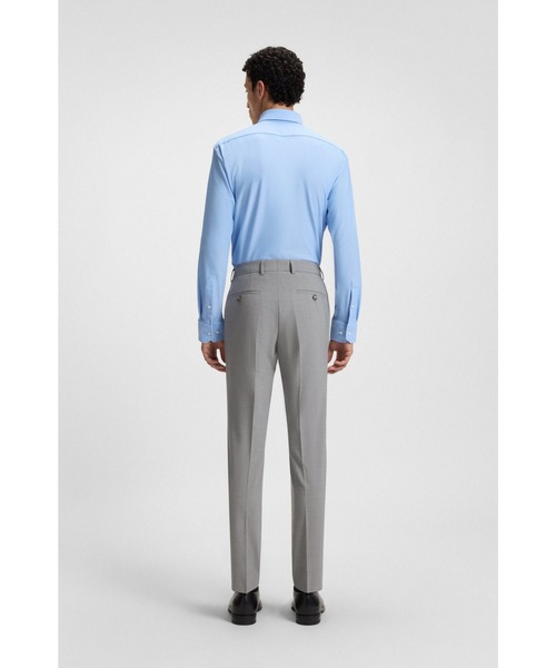 BOSS(ボス)の「スリムフィットパンツ マイクロパターン ストレッチクロス(その他パンツ・メンズ・グレー/ダークブルー・56/52/44/46/54/50/48/58)」の4枚目の写真