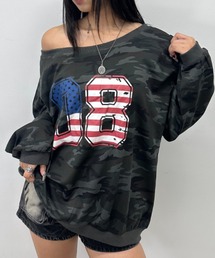 A'GEM/9 × .kom 『.KOM/ドットケーオーエム』Numbering Off-Shoulder Long Sleeve/ナンバリングオフショルダーロングスリーブ