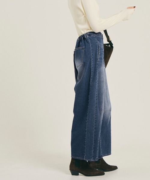 coca(coca)(コカ)の「ムーヴデニムカーブパンツ(デニムパンツ・レディース・ブルー・M/L/S)」の2枚目の写真