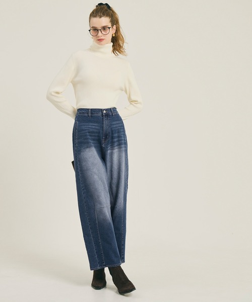 coca(coca)(コカ)の「ムーヴデニムカーブパンツ(デニムパンツ・レディース・ブルー・M/L/S)」の3枚目の写真