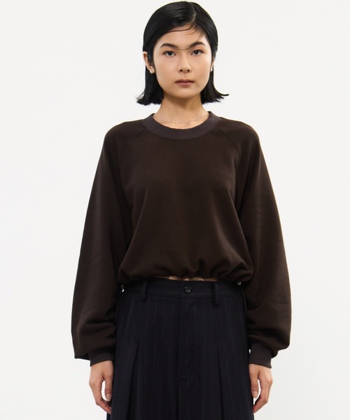 STUDIOUS（ステュディオス）の「【STUDIOUS/ステュディオス】DRAWSTRING GATHER SLEEVE SWEAT SHIRT/ドローストリングギャザースリーブスウェットシャツ（スウェット・レディース・ダークブラウン/ダークグレー・FREE）」の19枚目の写真